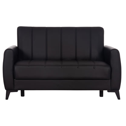 SOFA-BED 2-SEATER WITH STORAGE SPACE NIKKO HM3293.11 BLACK PU 144x75x84Hcm.