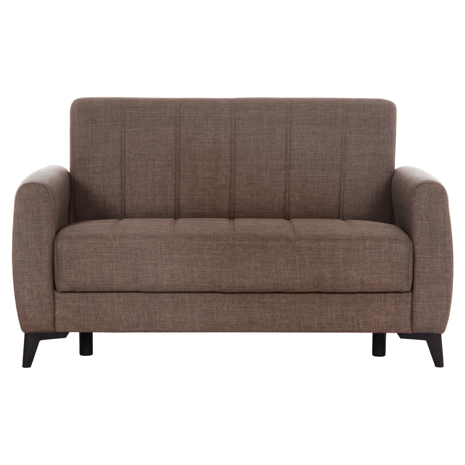 SOFA-BED 2-SEATER WITH STORAGE SPACE NIKKO HM3293.02 BROWN FABRIC 144x75x84Hcm.