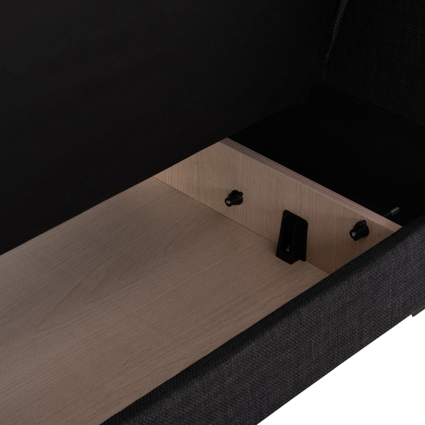 SOFA-BED 2-SEATER WITH STORAGE SPACE NIKKO HM3293.01 GREY FABRIC 144x75x84Hcm.