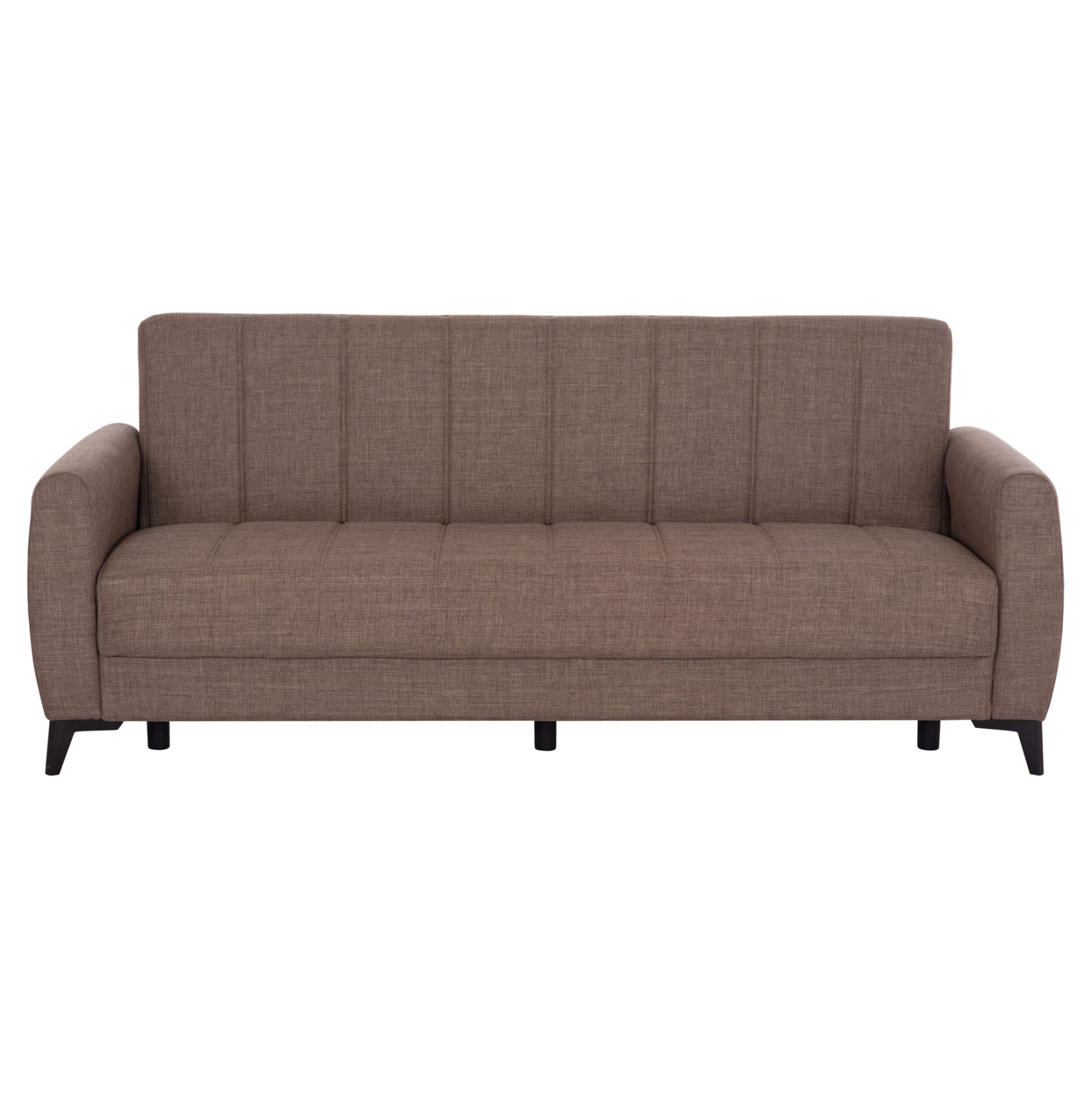 SOFA-BED 3-SEATER WITH STORAGE SPACE NIKKO HM3292.02 BROWN FABRIC 209x76x83Hcm.