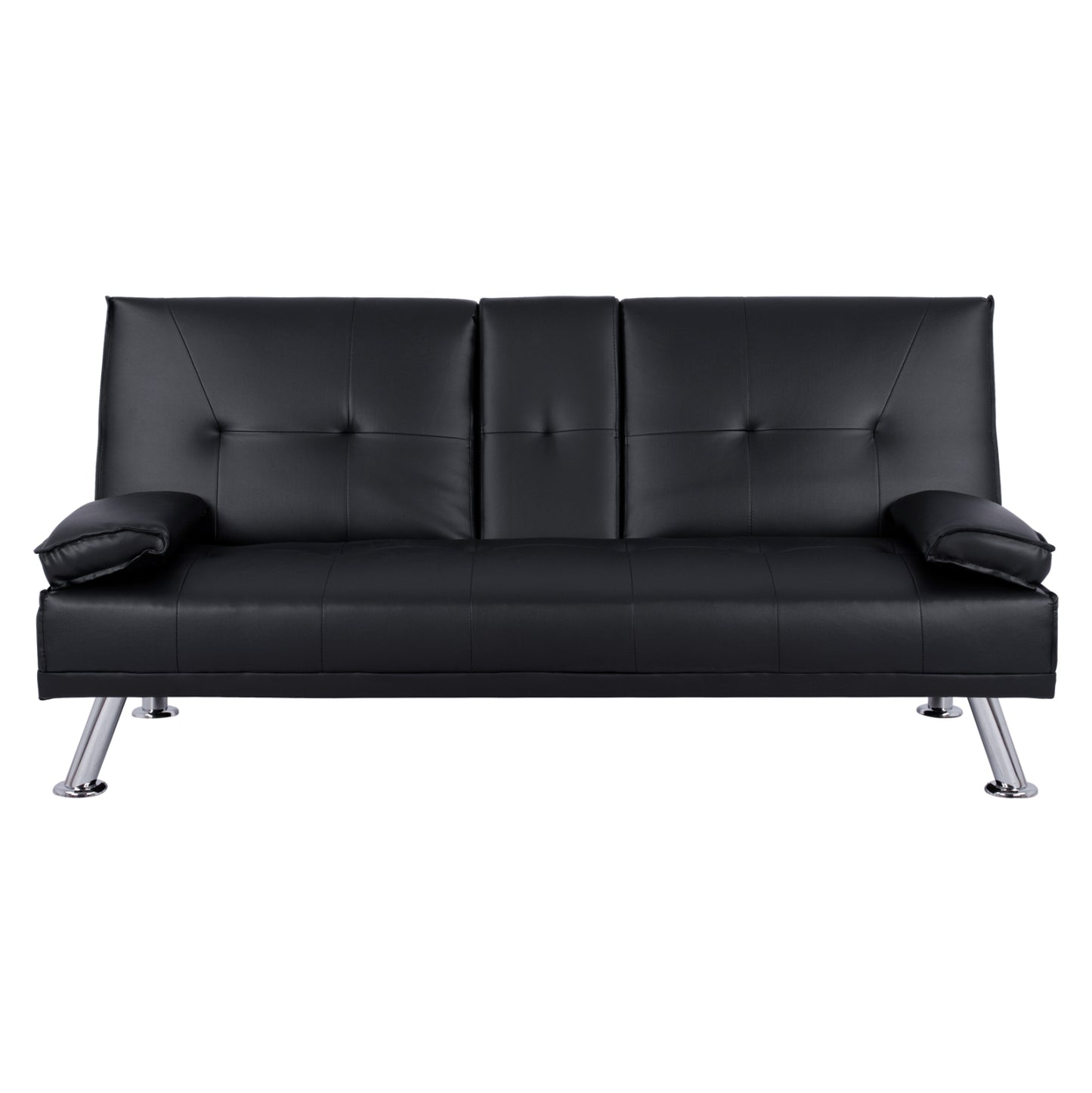 Bed Sofa from black PU 165x76,5x79cm and folding arm HM3157.01