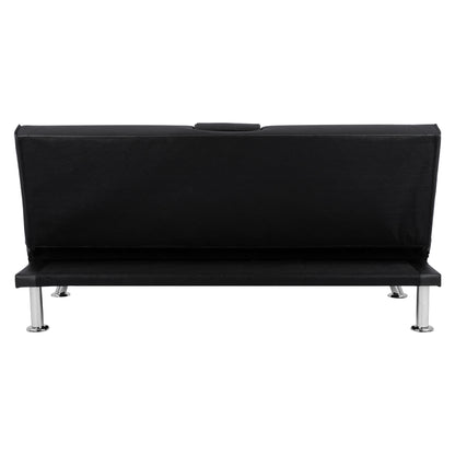 Bed Sofa from black PU 165x76,5x79cm and folding arm HM3157.01