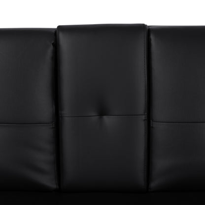 Bed Sofa from black PU 165x76,5x79cm and folding arm HM3157.01