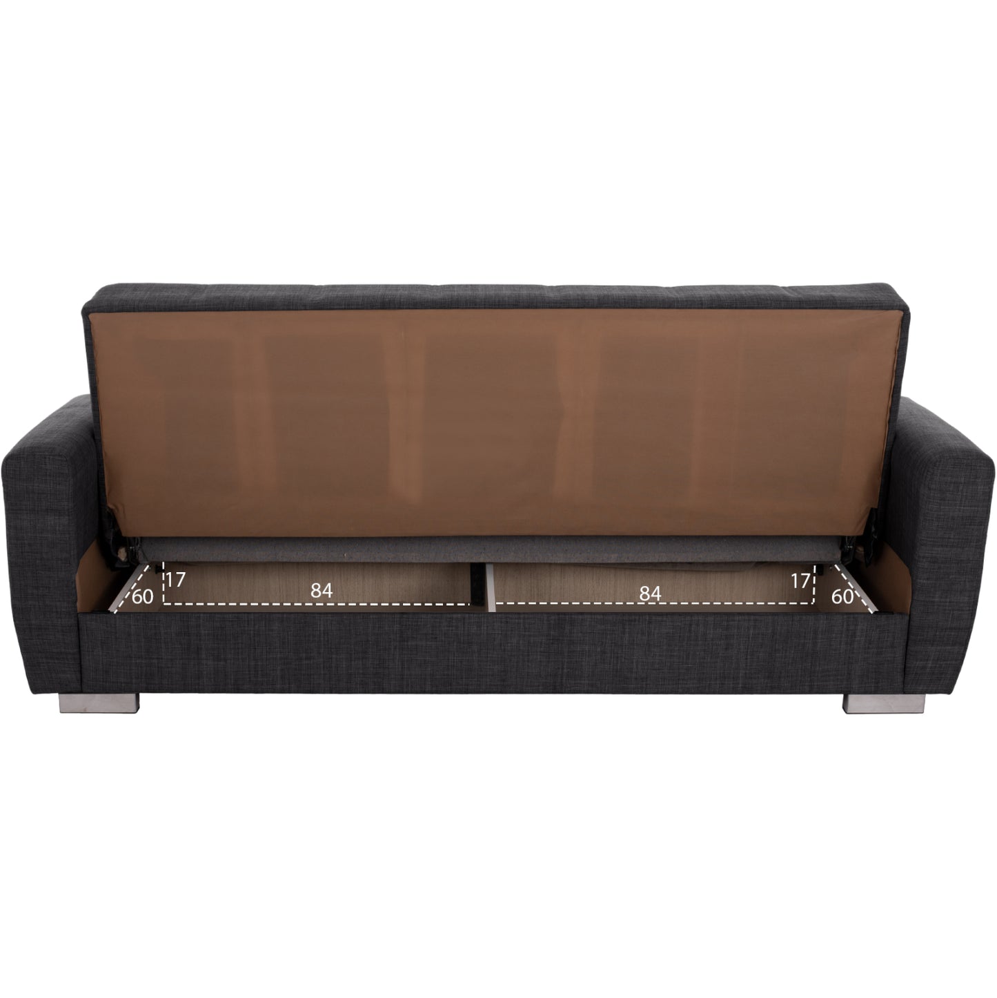 HM3240.03, 3-SEATER SOFA-BED, GREY, 215x85x76