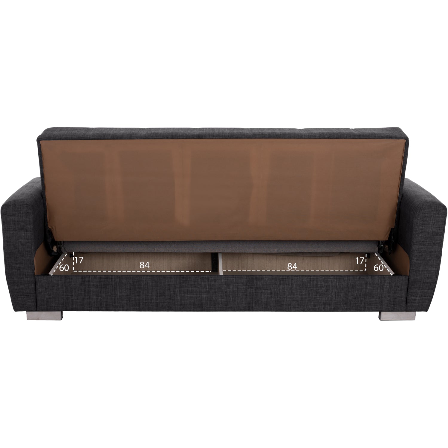 HM3240.03, 3-SEATER SOFA-BED, GREY, 215x85x76