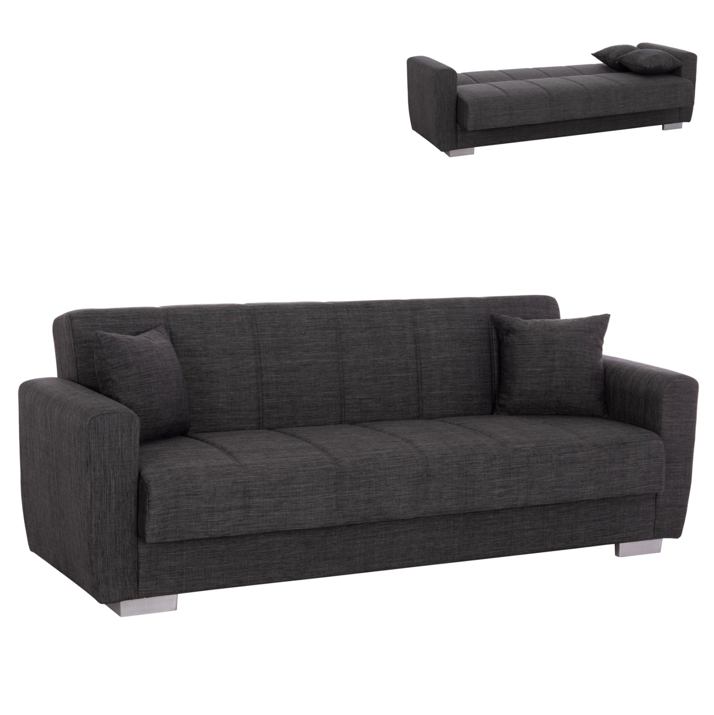HM3240.03, 3-SEATER SOFA-BED, GREY, 215x85x76