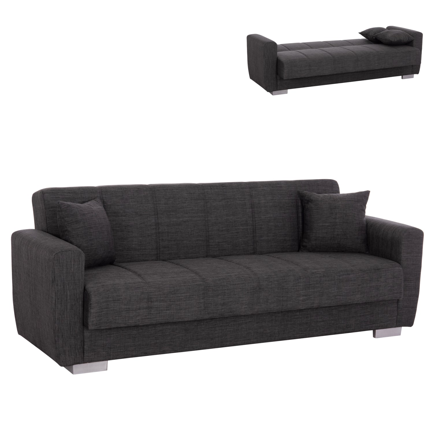 HM3240.03, 3-SEATER SOFA-BED, GREY, 215x85x76