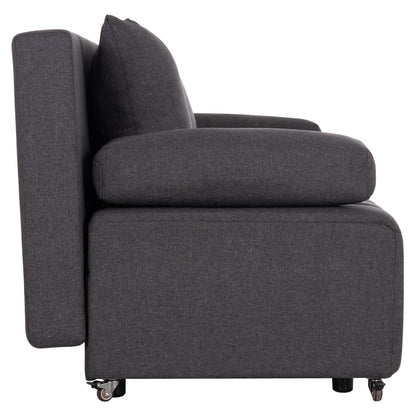 SOFA-BED 3-SEATER KEND HM3313.01 FABRIC IN GREY 188x85x82Hcm.