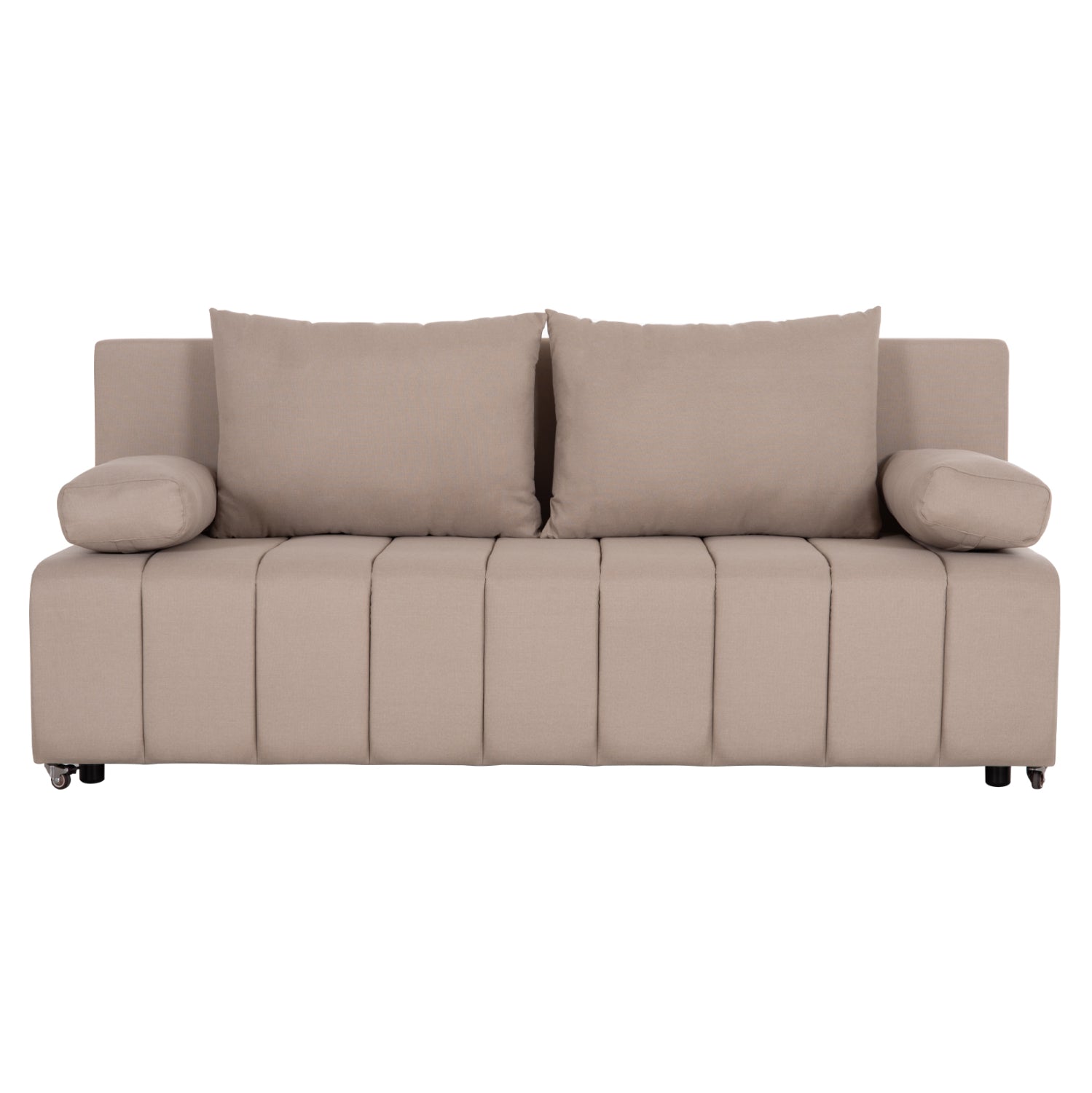 SOFA-BED 3-SEATER KEND HM3313.03 FABRIC IN LIGHT BEIGE 188x85x82Hcm.