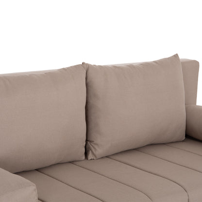 SOFA-BED 3-SEATER KEND HM3313.03 FABRIC IN LIGHT BEIGE 188x85x82Hcm.