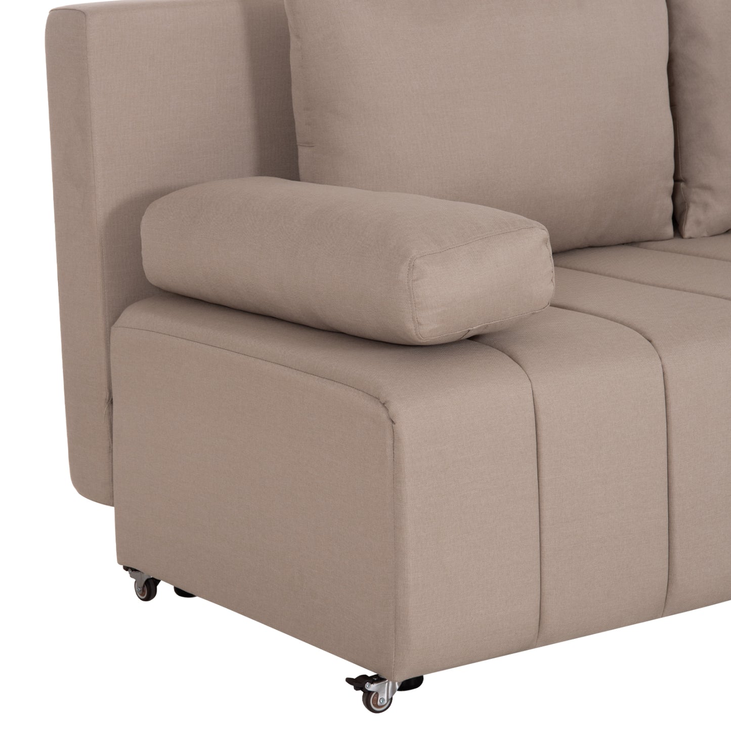 SOFA-BED 3-SEATER KEND HM3313.03 FABRIC IN LIGHT BEIGE 188x85x82Hcm.