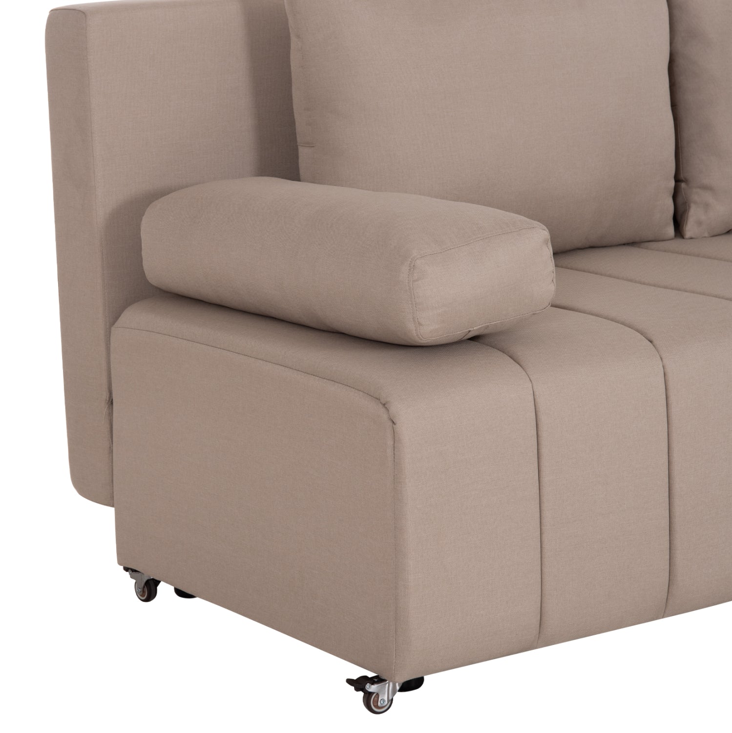 SOFA-BED 3-SEATER KEND HM3313.03 FABRIC IN LIGHT BEIGE 188x85x82Hcm.
