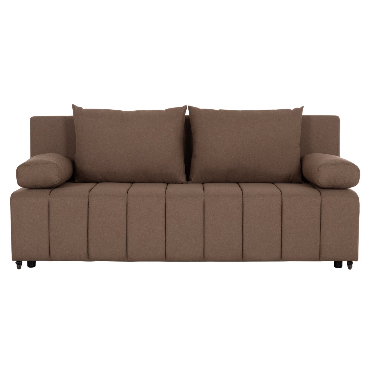 SOFA-BED 3-SEATER KEND HM3313.04 FABRIC IN LIGHT BROWN 188x85x82Hcm.