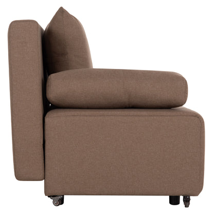 SOFA-BED 3-SEATER KEND HM3313.04 FABRIC IN LIGHT BROWN 188x85x82Hcm.