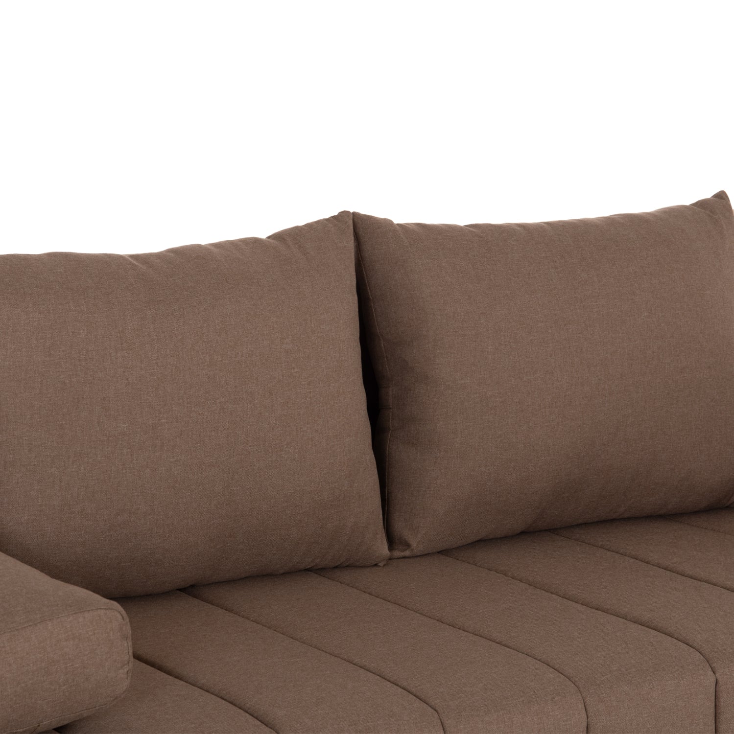 SOFA-BED 3-SEATER KEND HM3313.04 FABRIC IN LIGHT BROWN 188x85x82Hcm.