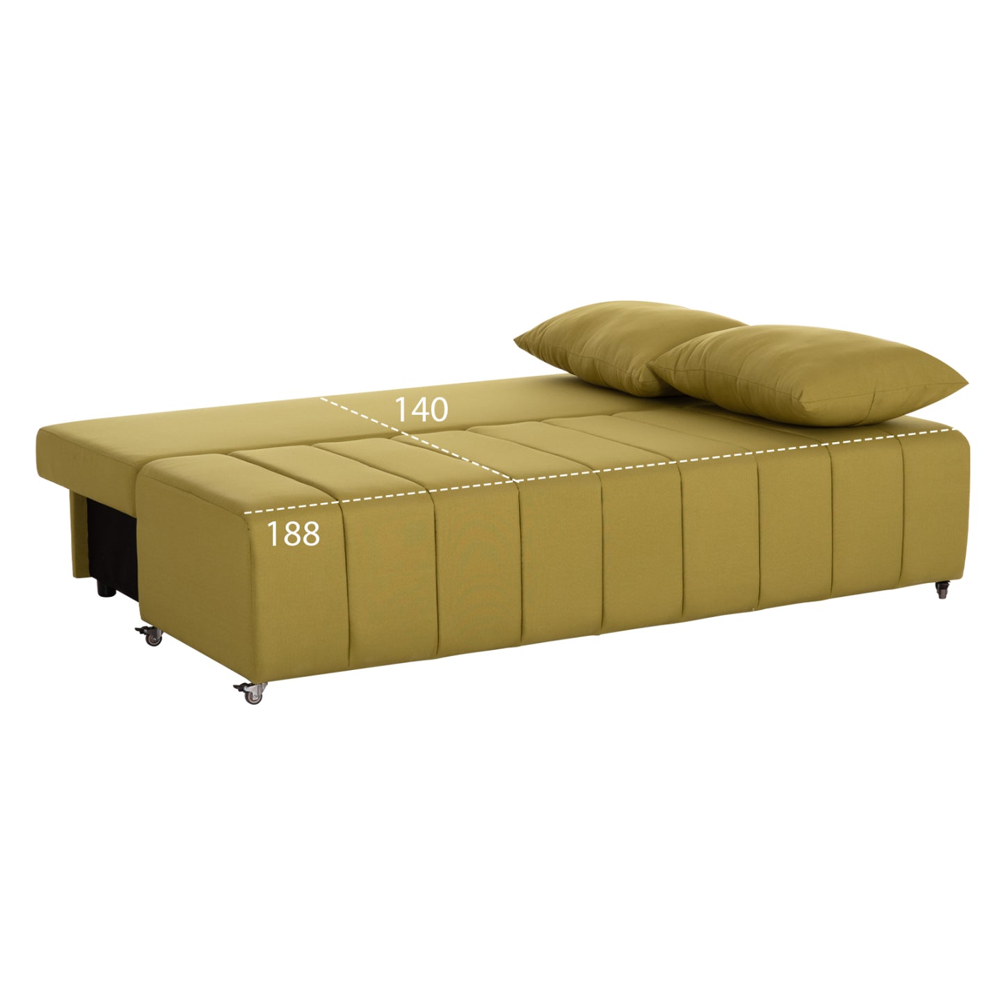 SOFA-BED 3-SEATER KEND HM3313.07 FABRIC IN LIGHT GREEN 188x85x82Hcm.