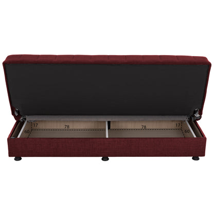 ANDRI HM3239.06, SOFA-BED, 3 SEATER, RED FABRIC