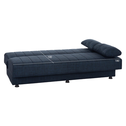 ANDRI HM3239.07, SOFA-BED, 3 SEATER, BLUE FABRIC- 180x83x74Η
