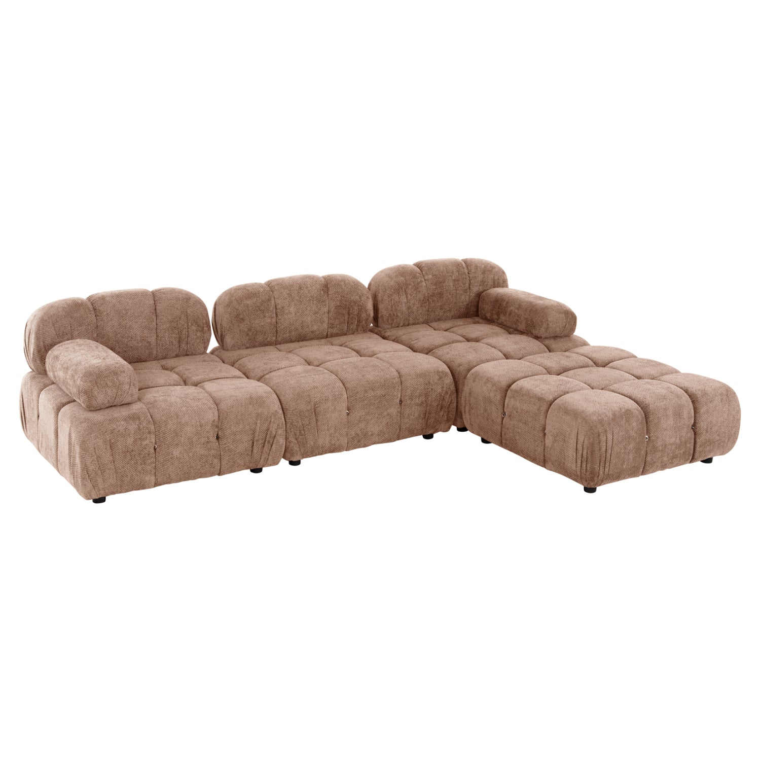 POLYMORPHIC SOFA SHIFTER HM6073.01 TEXTURED FABRIC IN LIGHT BROWN COLOR 290x196x76Hcm.