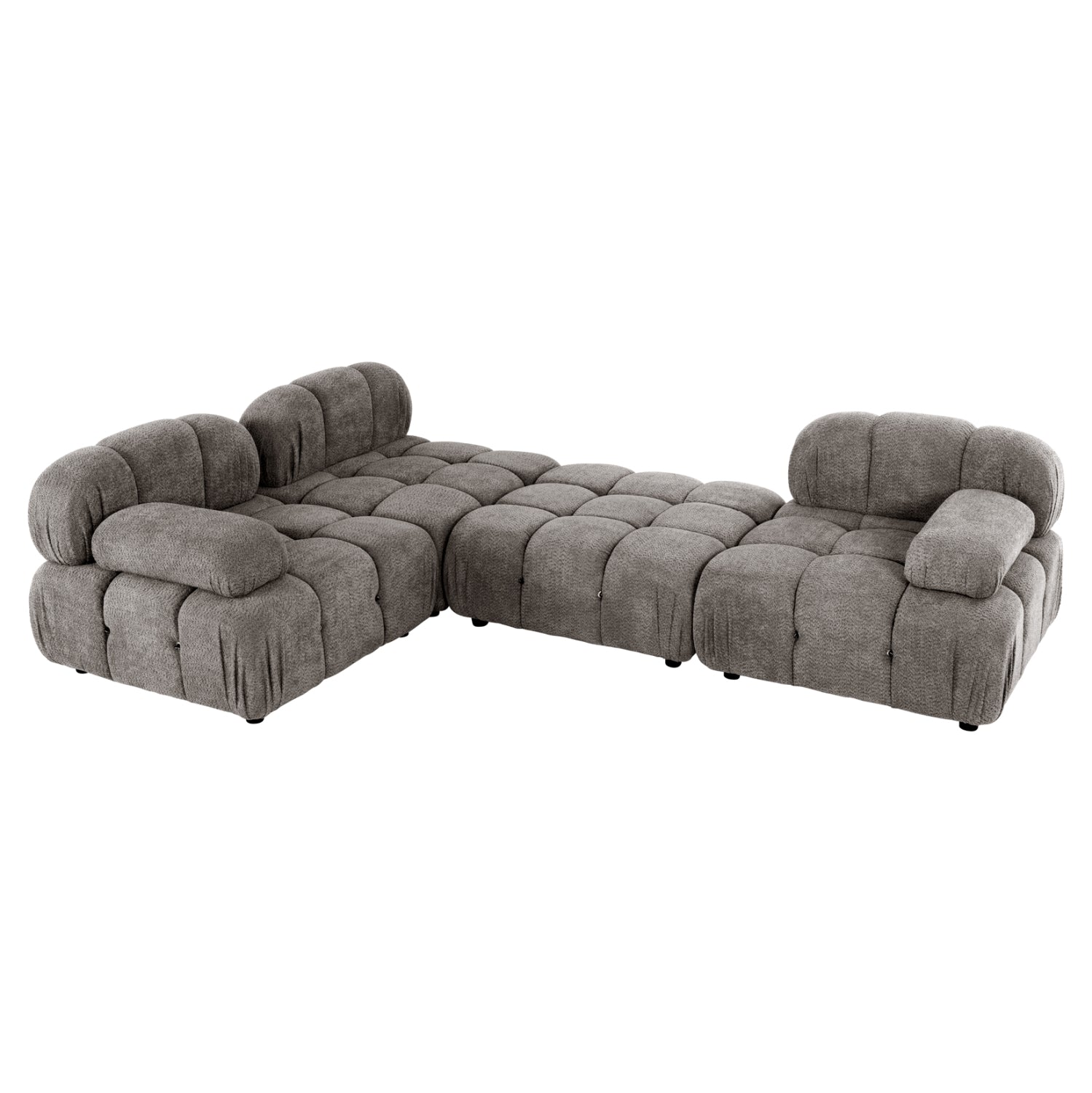 POLYMORPHIC SOFA SHIFTER HM6073.02 TEXTURED FABRIC IN GREY COLOR 290x196x76Hcm.