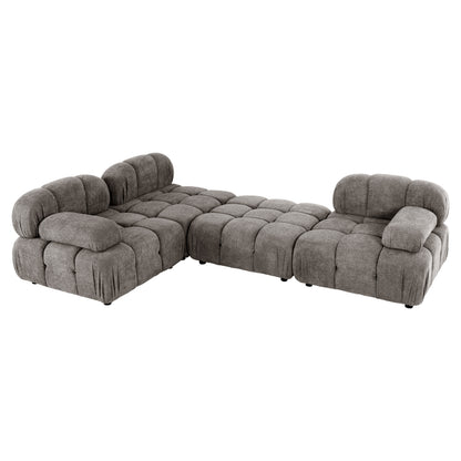 POLYMORPHIC SOFA SHIFTER HM6073.02 TEXTURED FABRIC IN GREY COLOR 290x196x76Hcm.