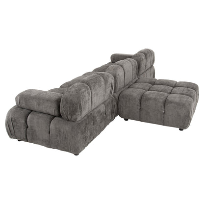POLYMORPHIC SOFA SHIFTER HM6073.02 TEXTURED FABRIC IN GREY COLOR 290x196x76Hcm.