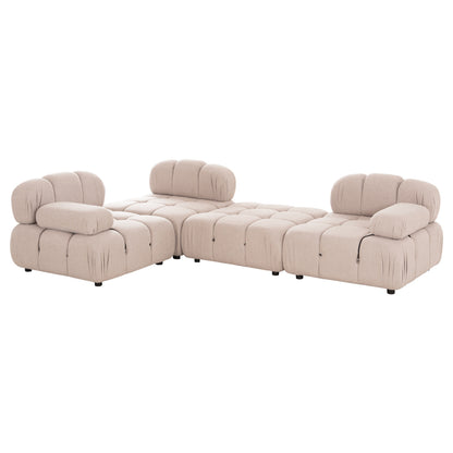POLYMORPHIC SOFA SHIFTER HM6073.12 TEXTURED FABRIC IN LIGHT BEIGE COLOR 290x196x76Hcm.
