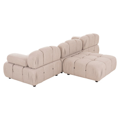 POLYMORPHIC SOFA SHIFTER HM6073.12 TEXTURED FABRIC IN LIGHT BEIGE COLOR 290x196x76Hcm.