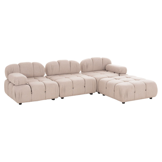 POLYMORPHIC SOFA SHIFTER HM6073.12 TEXTURED FABRIC IN LIGHT BEIGE COLOR 290x196x76Hcm.
