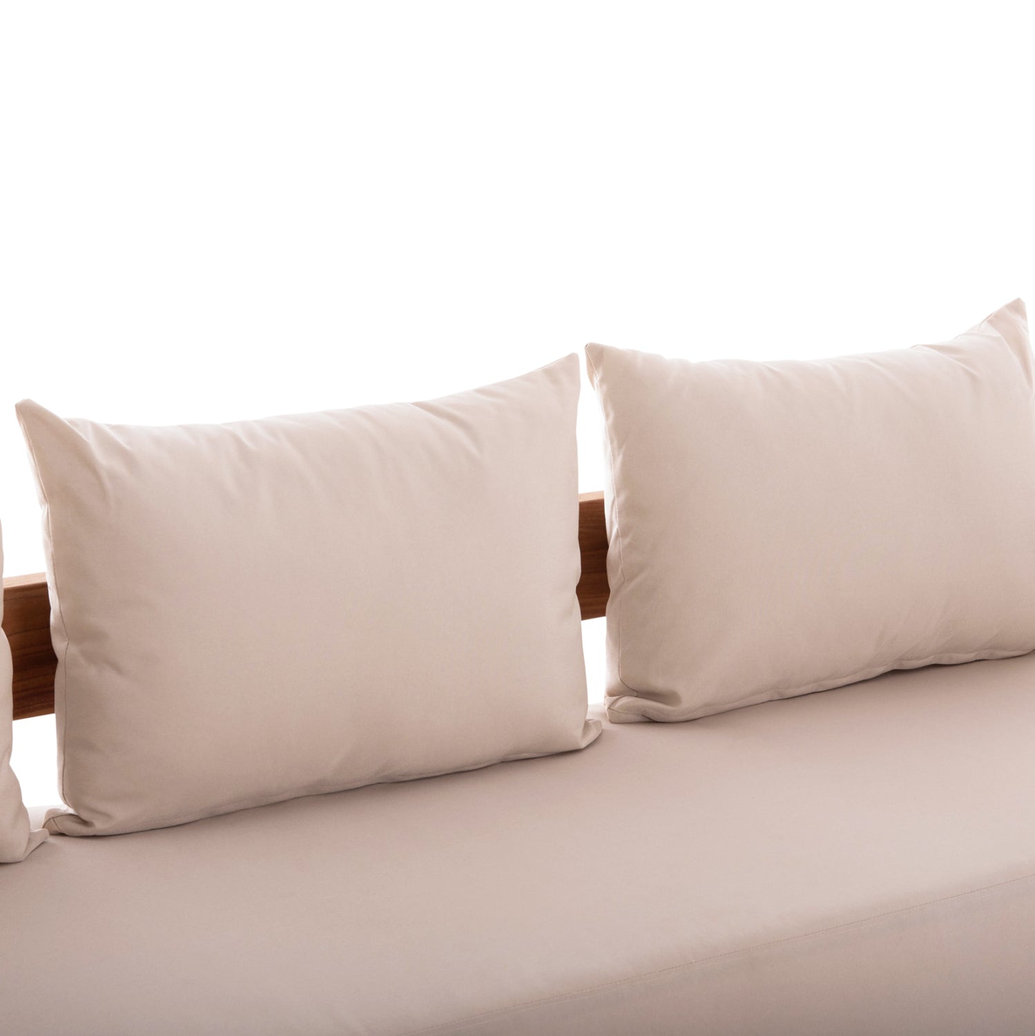 SOFA 3-SEATER SERIES KIOTO ΗΜ6382 TEAK WOOD IN NATURAL--BEIGE CUSHIONS 210x74x72Hcm.