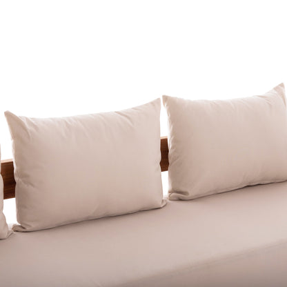 SOFA 3-SEATER SERIES KIOTO ΗΜ6382 TEAK WOOD IN NATURAL--BEIGE CUSHIONS 210x74x72Hcm.