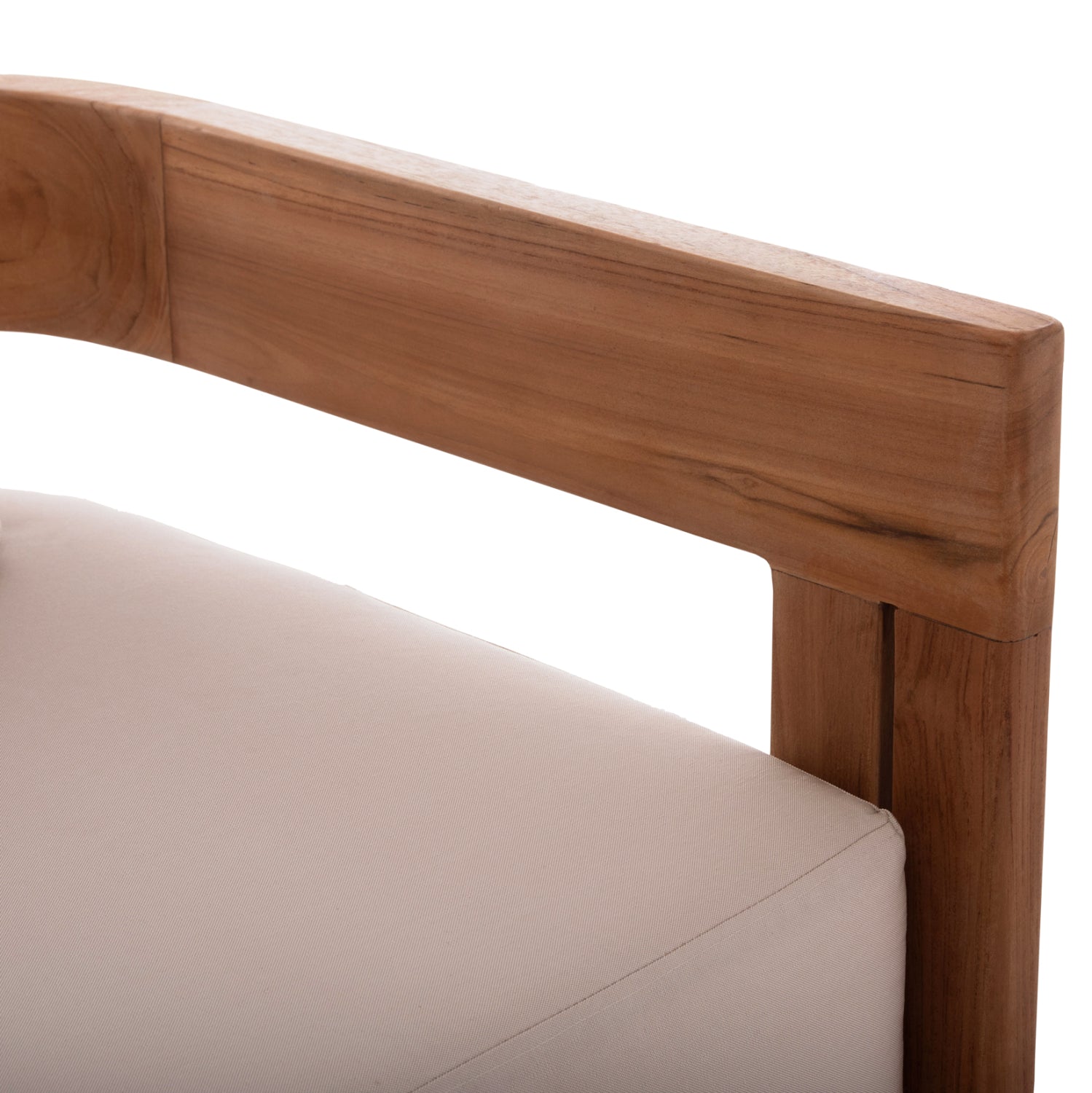 SOFA 3-SEATER SERIES KIOTO ΗΜ6382 TEAK WOOD IN NATURAL--BEIGE CUSHIONS 210x74x72Hcm.
