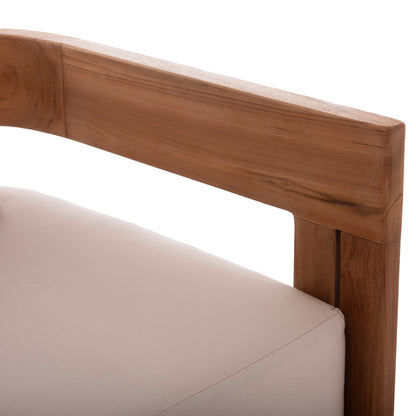 SOFA 3-SEATER SERIES KIOTO ΗΜ6382 TEAK WOOD IN NATURAL--BEIGE CUSHIONS 210x74x72Hcm.