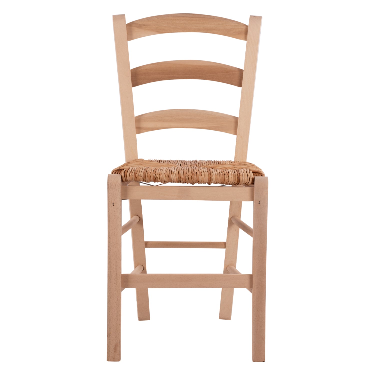 Traditional unpainted chair Paros from solid beech wood with straw HM10379.02