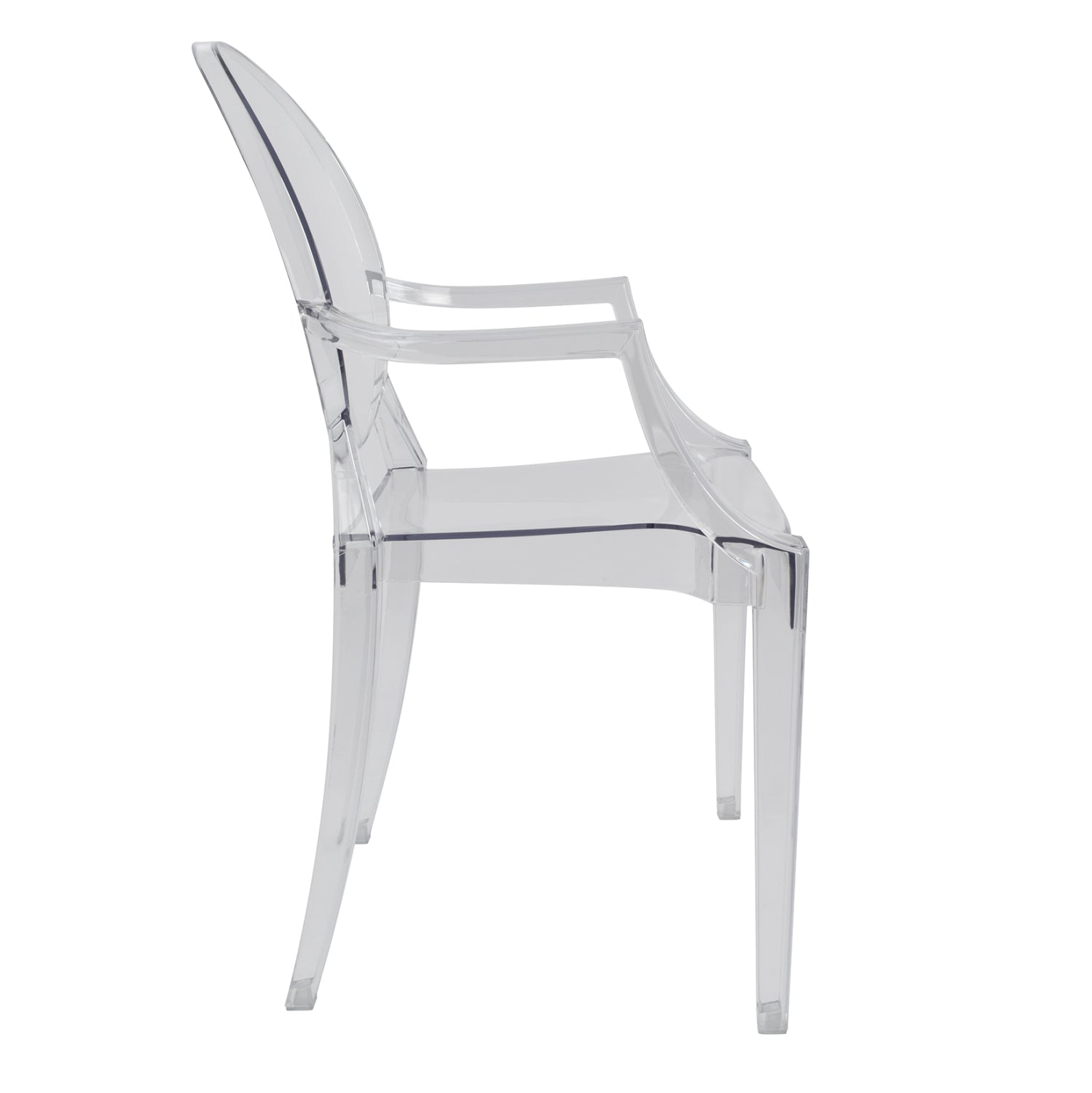 Chair acrylic clear with arms Aramis HM0169 52,2x56,5x92Ηcm