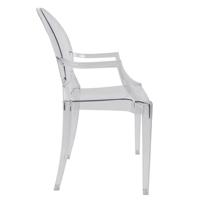 Chair acrylic clear with arms Aramis HM0169 52,2x56,5x92Ηcm