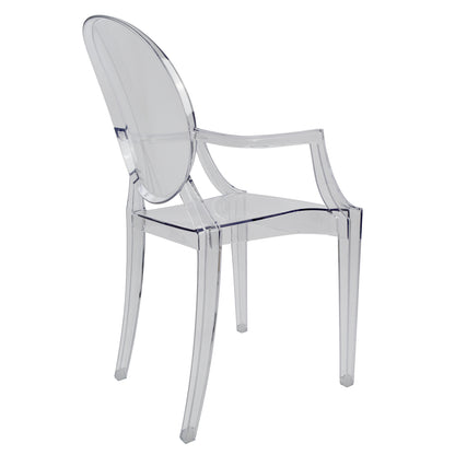 Chair acrylic clear with arms Aramis HM0169 52,2x56,5x92Ηcm
