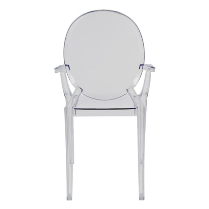 Chair acrylic clear with arms Aramis HM0169 52,2x56,5x92Ηcm