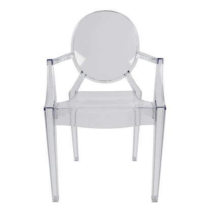 Chair acrylic clear with arms Aramis HM0169 52,2x56,5x92Ηcm