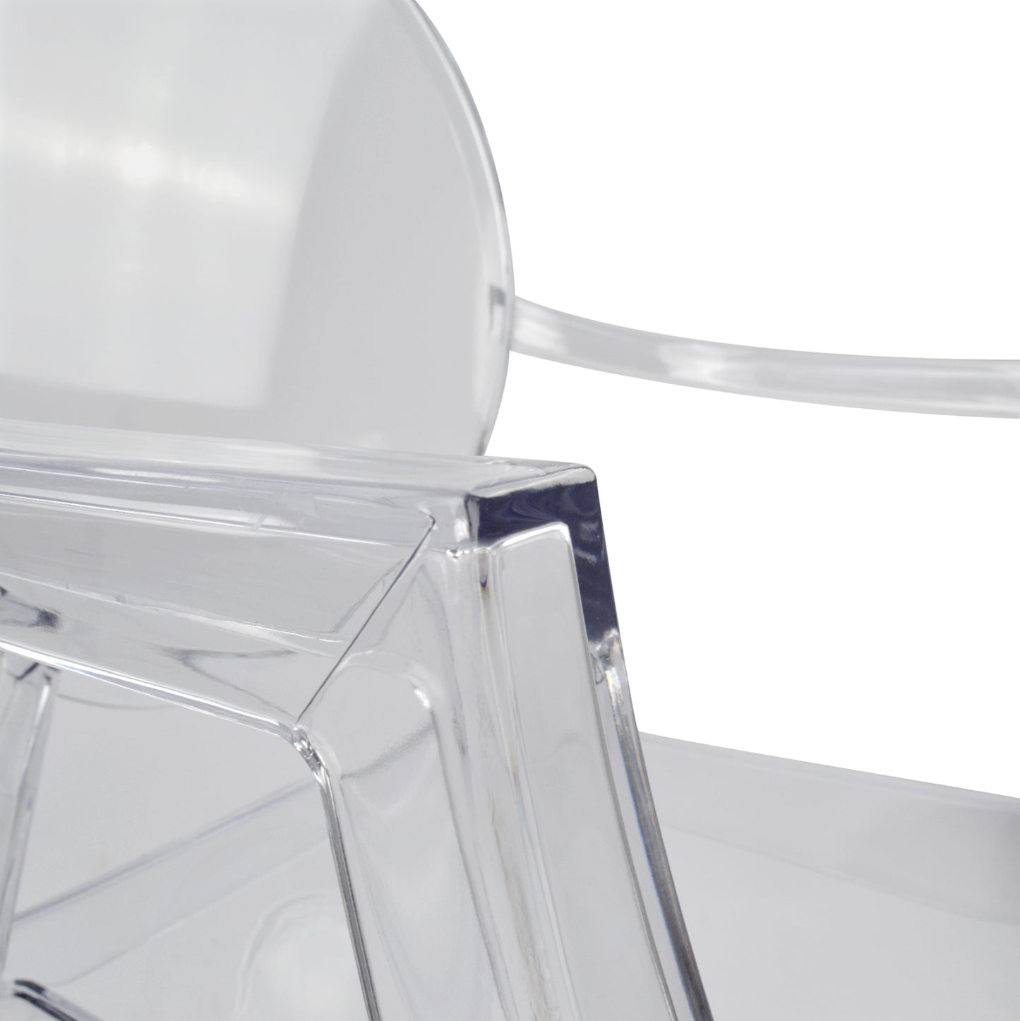 Chair acrylic clear with arms Aramis HM0169 52,2x56,5x92Ηcm