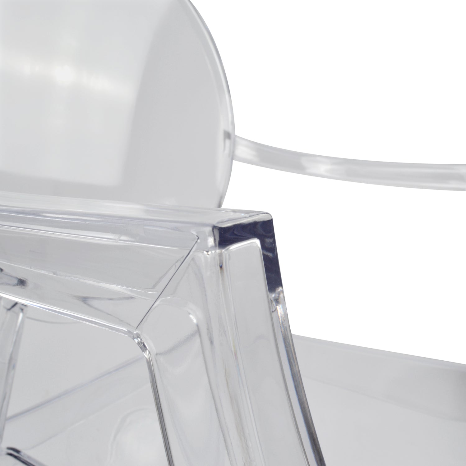Chair acrylic clear with arms Aramis HM0169 52,2x56,5x92Ηcm