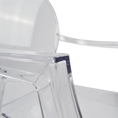 Chair acrylic clear with arms Aramis HM0169 52,2x56,5x92Ηcm
