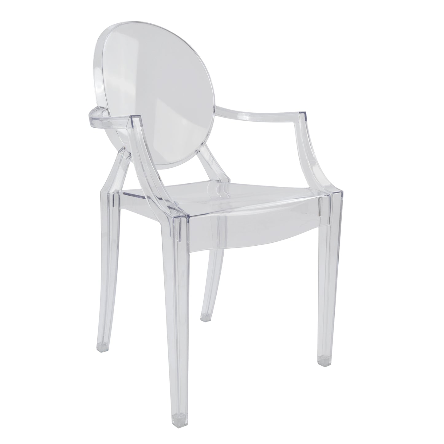 Chair acrylic clear with arms Aramis HM0169 52,2x56,5x92Ηcm