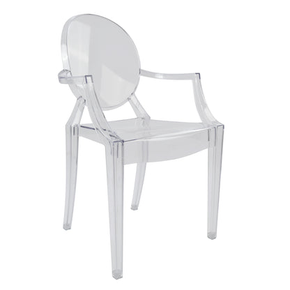Chair acrylic clear with arms Aramis HM0169 52,2x56,5x92Ηcm