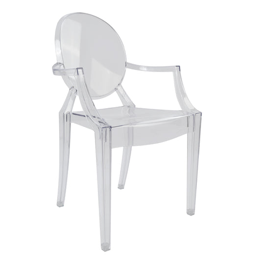 Chair acrylic clear with arms Aramis HM0169 52,2x56,5x92Ηcm