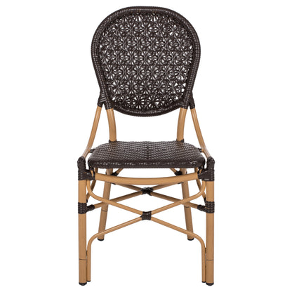 CHAIR ALUMINUM BAMBOO LOOK AND PE RATTAN IN BROWN HM5925.01 47x58x95Hcm.