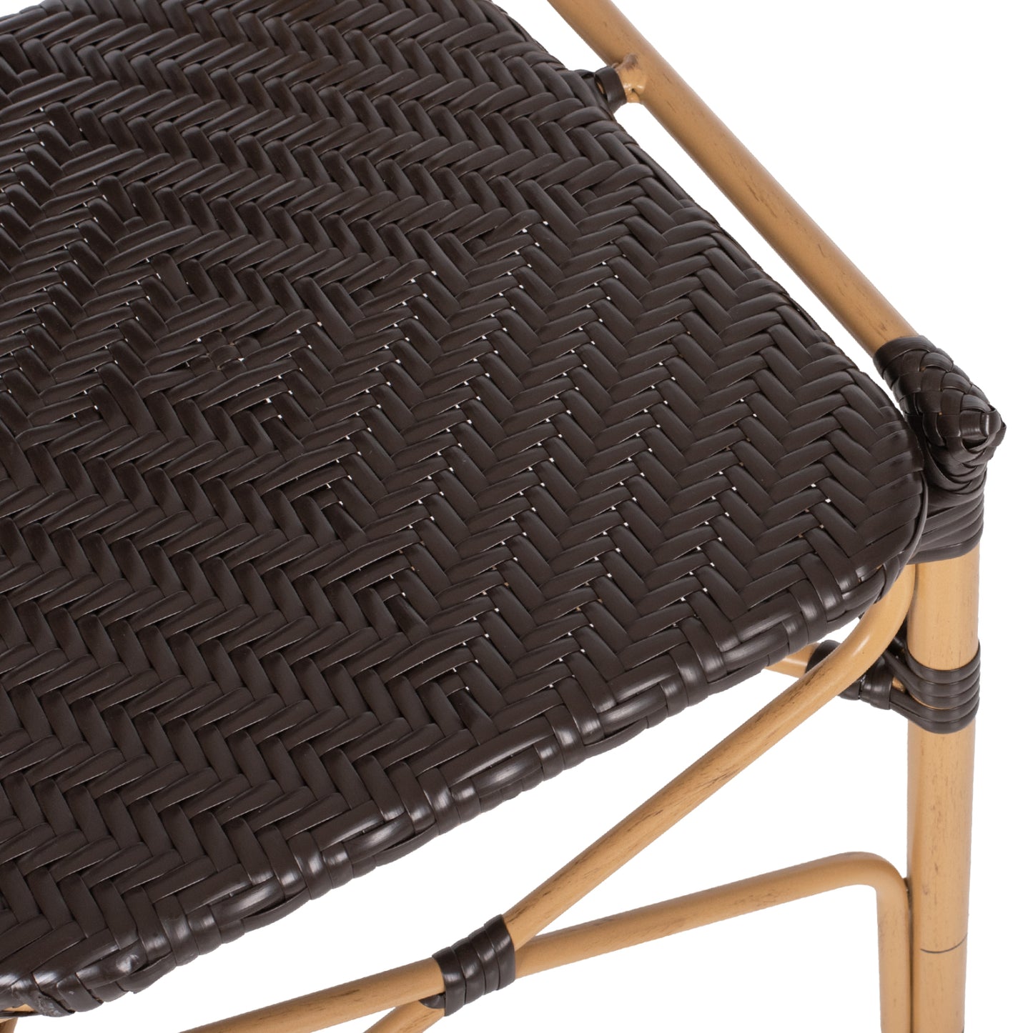 CHAIR ALUMINUM BAMBOO LOOK AND PE RATTAN IN BROWN HM5925.01 47x58x95Hcm.
