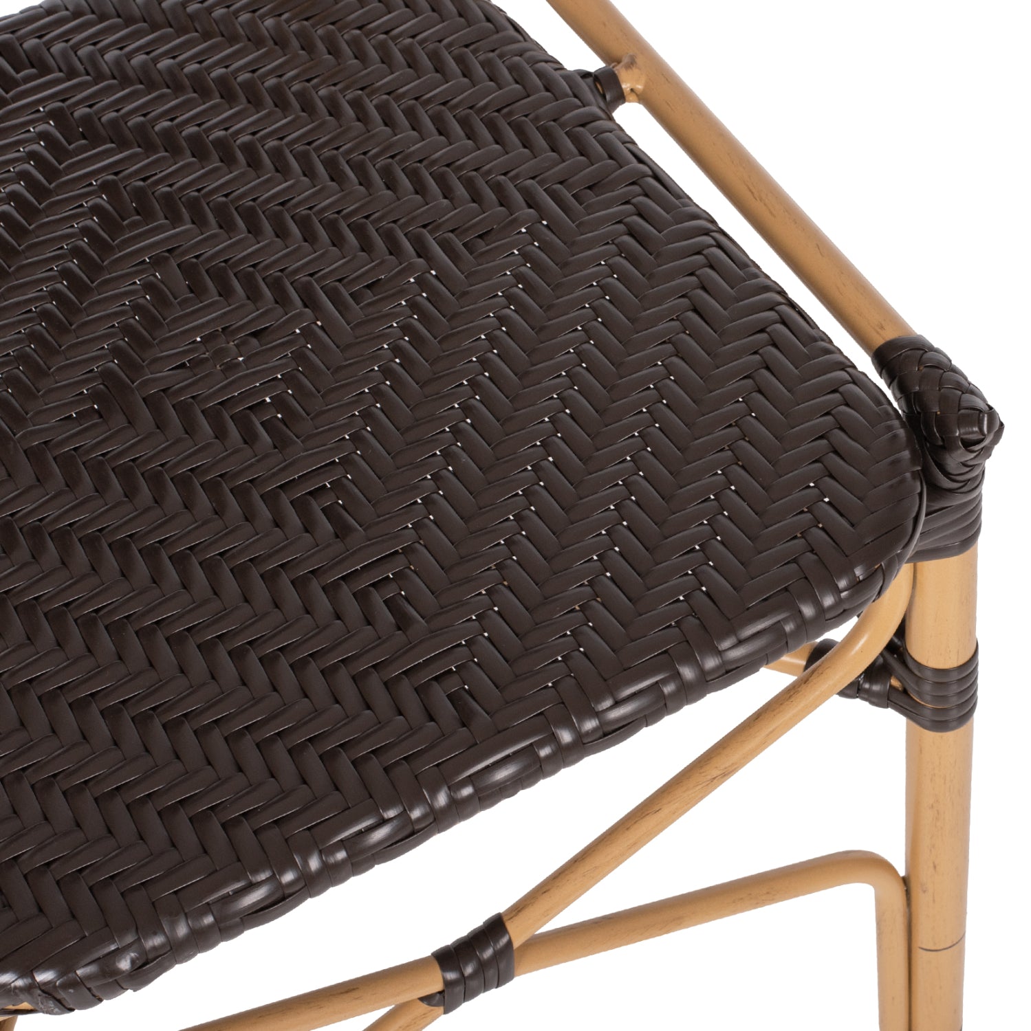 CHAIR ALUMINUM BAMBOO LOOK AND PE RATTAN IN BROWN HM5925.01 47x58x95Hcm.