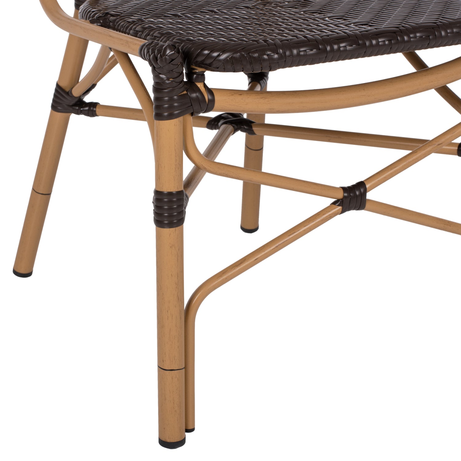 CHAIR ALUMINUM BAMBOO LOOK AND PE RATTAN IN BROWN HM5925.01 47x58x95Hcm.