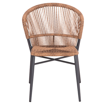ALUMINUM CHAIR LYNN HM6267.01 ANTHRACITE FRAME-P.E. RATTAN IN NATURAL COLOR 57x61x79Hcm.